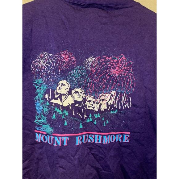 Vintage Mount Rushmore Shirt Firework Purple Graphic Tee 1990s VTG 90s Medium - Picture 11 of 13
